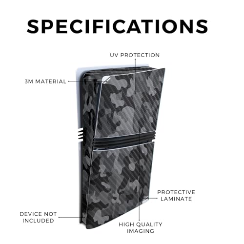 MightySkins Carbon Fiber Gaming Skin for PS5 Digital Edition Disc Drive - Black Camo S1804