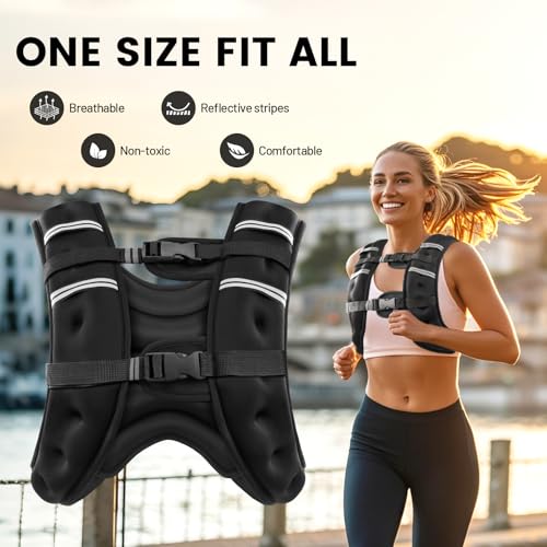 8lb-20lb Adjustable Weighted Vest for Men Women with Reflective Stripe N590