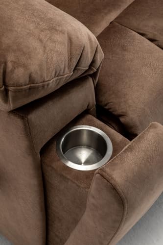 Lift Chair Recliner with Massage and Heat, Heavy Duty for Seniors, Brown V12888
