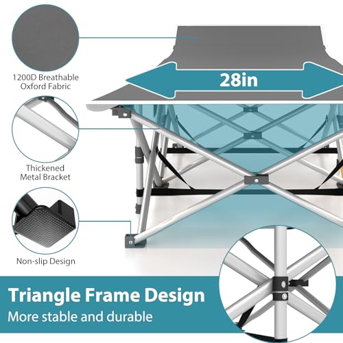 Folding Camping Cot for Adults, Heavy Duty with Carry Bag, Portable Outdoor Travel Cot E9127