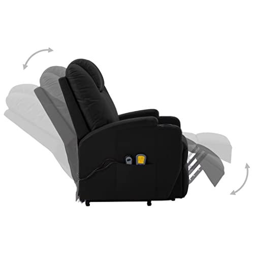 vidaXL Electric Power Lift Massage Chair with Vibration, Black Faux Leather N279187