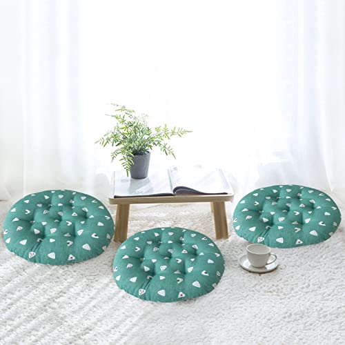 Round Chair Cushions 16 Inch Tufted Memory Foam Plaid Cotton K56247