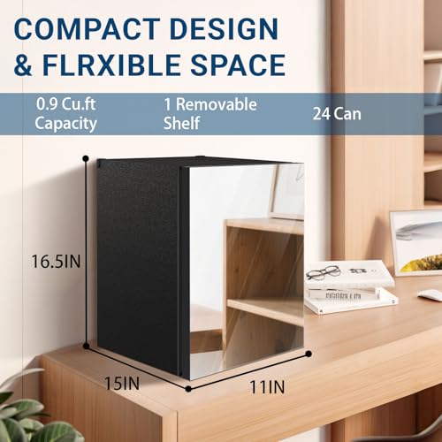 Compact Freestanding Beverage Refrigerator and Skincare Fridge, 0.9 Cu Ft Mini Fridge N768451