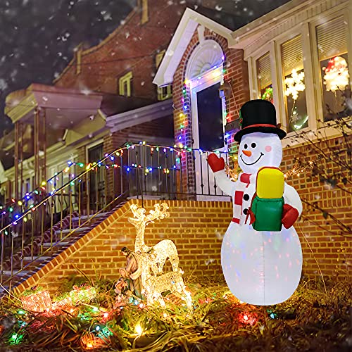 COOLWUFAN 6 FT Christmas Inflatables Santa Claus with Gifts Bag, LED Lights Outdoor Yard Decoration T979