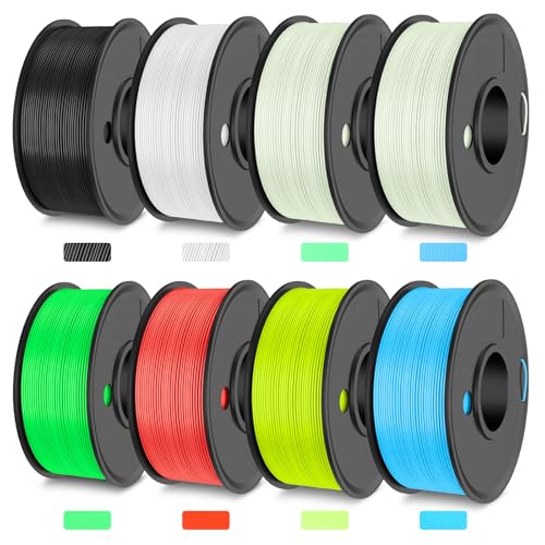 PLA 3D Printer Filament 1.75mm, 8 Spools, 2kg, Multi-Color B3949