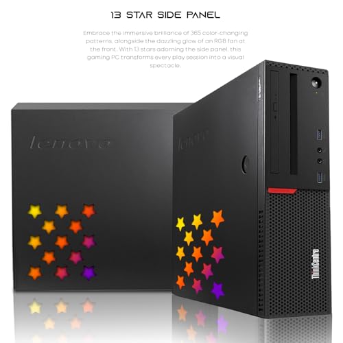 Lenovo Desktop PC Gaming Bundle Intel Core i7 16GB RAM 512GB SSD 24-inch Monitor RX 550 RGB Keyboard Mouse WiFi Win 10 Pro (Renewed) C21240