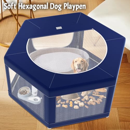 Puppy Playpen Indoor for Small Pets, 42x42x25 Inch with Gate U1971