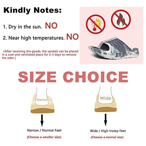 KuaiLu Men's Recovery Sandals Orthotic Cushion Open Toe Sport Slides D332788