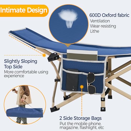 Yaheetech Folding Camping Cot, Portable Military Canvas Sleeping Bed with Carry Bag B4383