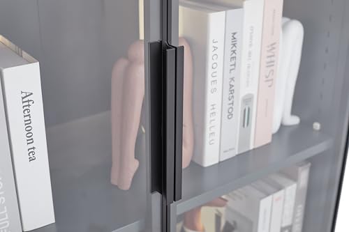Display Cabinet with Light Strips, 5 Shelves, Glass Door, Floor Standing V67780