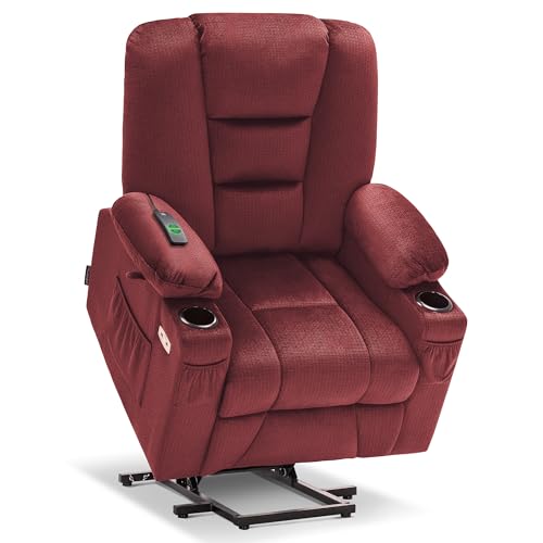 MCombo Small Power Lift Recliner Chair with Massage and Heat, Brown N356790