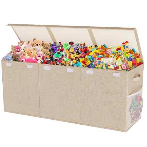 Extra Large Collapsible Toy Box with Lids, Gray P45959