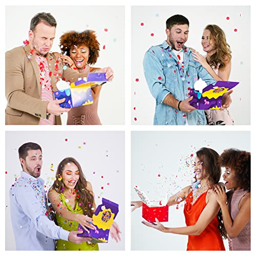 FETTIPOP Merry Christmas Exploding Confetti Gift Box, Pop Up Surprise, Prank Gift Wrapping Idea E58876