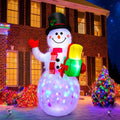 Inflatable Snowman Christmas Decoration with Rotating LED Lights N534