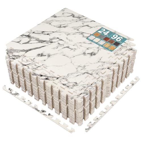 Sorbus Wood Grain EVA Interlocking Floor Mats with Borders J287