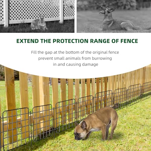 30ft x 17in Rustproof Metal Garden Fence Border with Ground Stakes Y31644