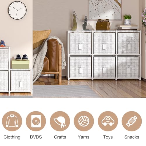 Cube Storage Organizer with 6 Printed Bins and Labels Y73983