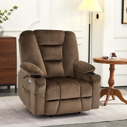 MCombo Small Power Lift Recliner Chair with Massage and Heat, Brown N356790