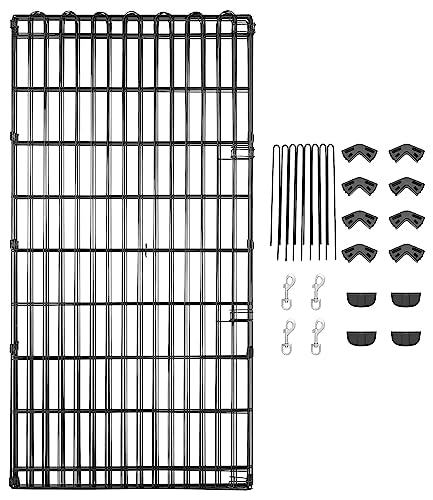 Amazon Basics Foldable Octagonal Metal Dog Playpen, Extra Large, Black G18040