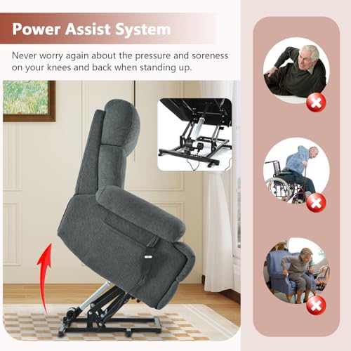 Power Lift Recliner for Elderly with Remote Control, Navy Blue P60192