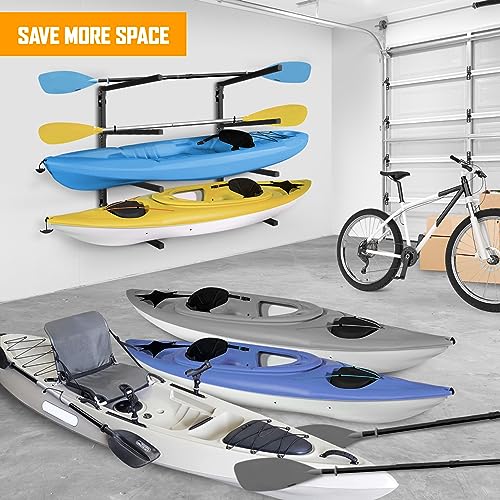 Yes4All Kayak Storage Rack Wall Mount 400lbs 4 Adjustable Levels W1801