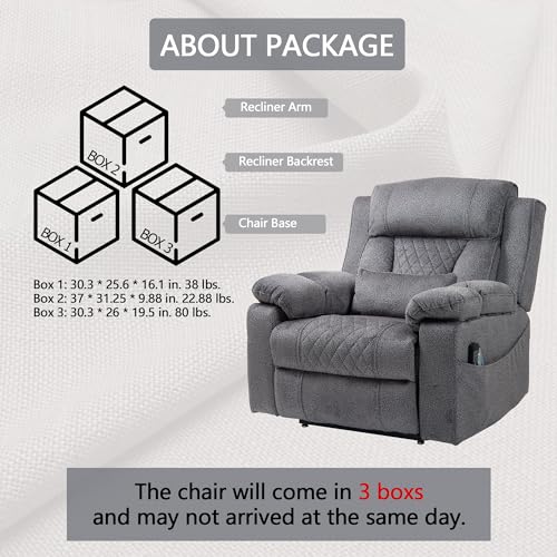Power Lift Chair Recliner with Massage and Heat for Adults, Dual Motor H2507