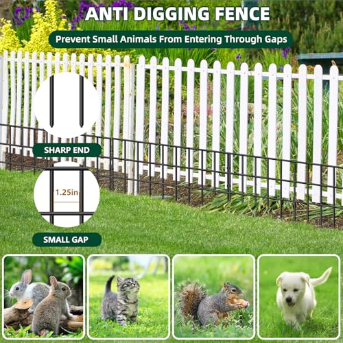 Animal Barrier Fence 42.5ft x 13in, 30 Panels No Dig Garden Fence for Dog Rabbit W8104