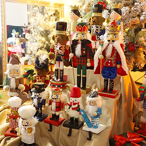 Joliyoou Christmas Nutcracker Figures 14 Inch Wooden Santa in Hawaii Decor C87534