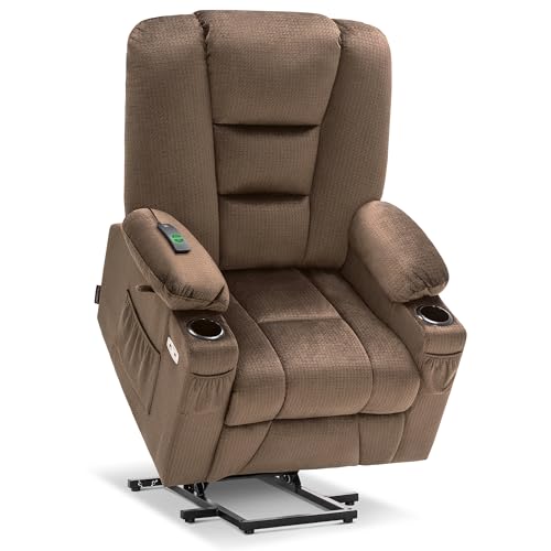 MCombo Small Power Lift Recliner Chair with Massage and Heat, Brown N356790