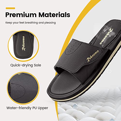 Men's Adjustable Athletic Slide Sandals with Memory Foam A521422