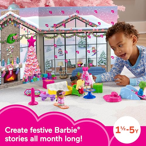 Fisher-Price Little People Barbie Advent Calendar Playset, 24 Christmas Pieces U781426