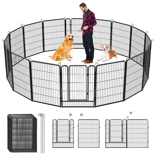 Dog Playpen 32 Inch 10 Panels Outdoor Dog Fence with Lock C803