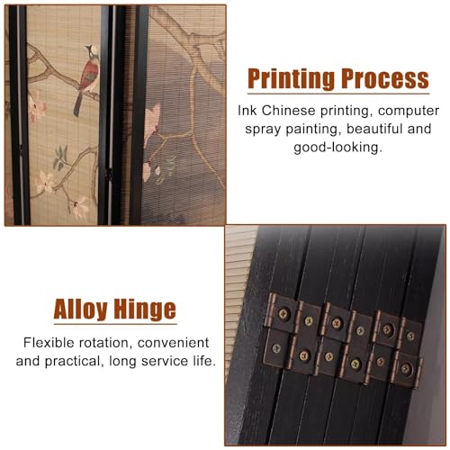 Japanese Screen Room Divider 6 Panels Folding Privacy Screen, 175cm Tall L206