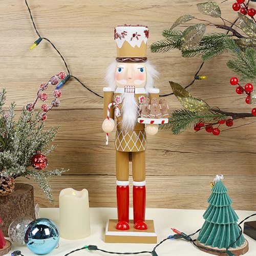 Joliyoou Christmas Nutcracker Figures 14 Inch Wooden Santa in Hawaii Decor C87534