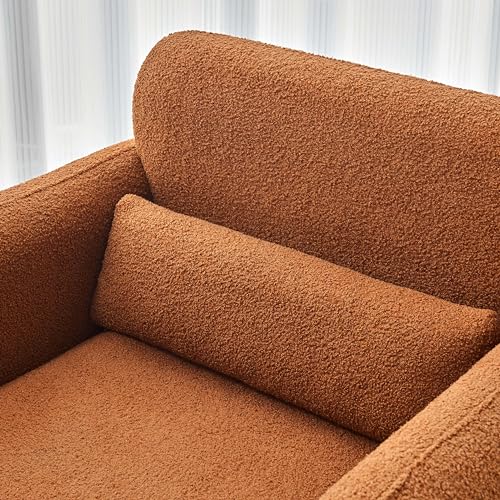 Modern Accent Chair with Lambskin Sherpa Fabric, Cream V3285