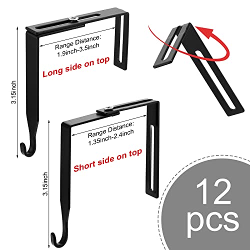 Amylove 12 Pcs Adjustable Cubicle Hangers for Office Panels (Black) F6020