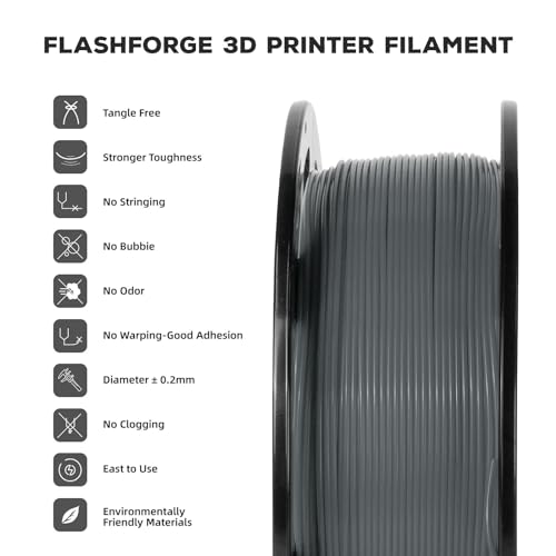 FLASHFORGE PLA Filament 1.75mm Burnt Titanium, Color Changeable 3D Printer Filament 1kg T433110
