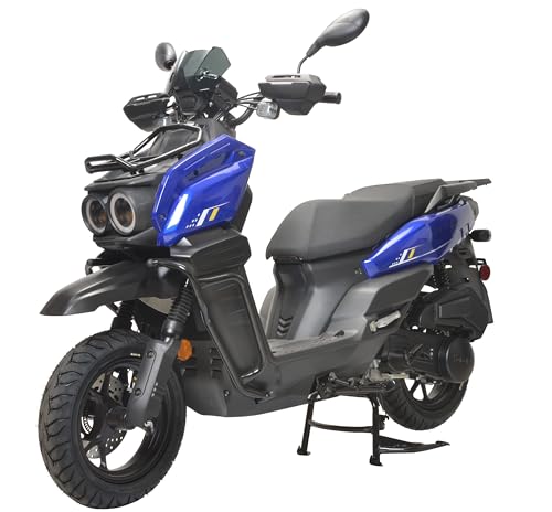 HHH motorcycle 150cc Scooter Moped Gas Adult Street Bike CVT 12 inch Aluminum Wheels White W112991