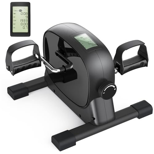 Under Desk Bike Pedal Exerciser for Arm/Leg Exercise - Portable Mini Exercise Bike Desk Cycle, Leg Exerciser for Home/Office Workout
