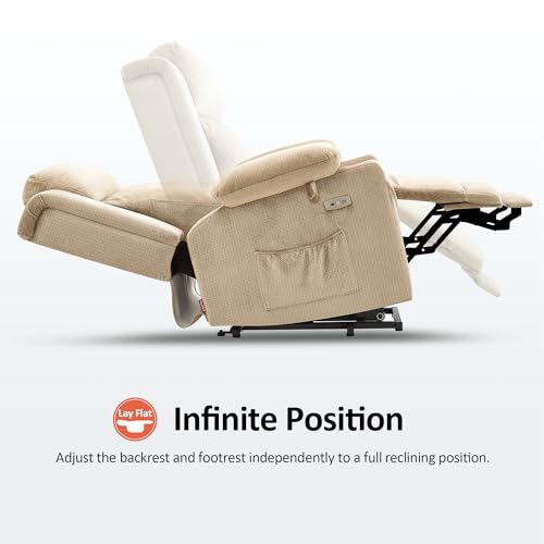 MCombo Dual Motor Power Lift Recliner Chair with Massage and Heat, Grey J16247