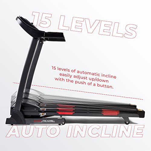 Sunny Health & Fitness Folding Incline Treadmill with Pulse Sensors A924