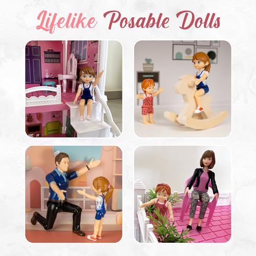 Family Dollhouse People - 5 Poseable Action Figures G290