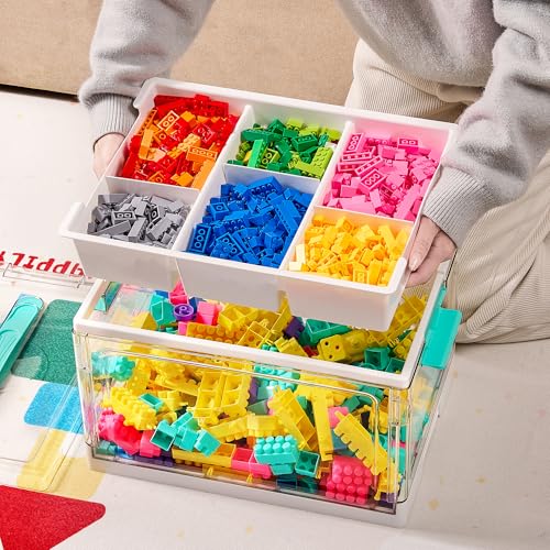 Vtopmart 24 QT Clear Plastic Craft Organizer with Removable Trays and Dividers E797534
