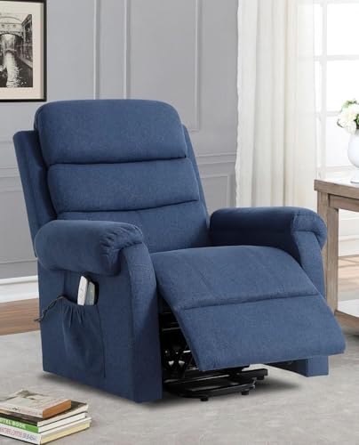 Power Lift Recliner Chair for Elderly with Heat and Massage, Dark Blue Y6453