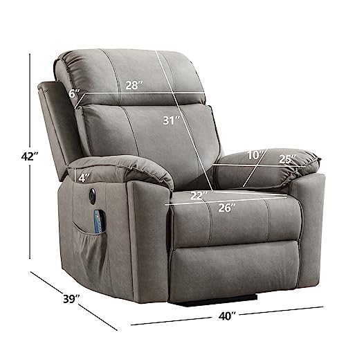 Phoenix Home Power Lift Chair Recliner with Massage and Heat, Green Grey C249534