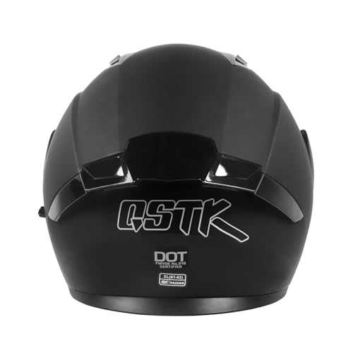 SPARK DOT Modular Flip-Up Dual Visor Motorcycle Helmet (Bright Black, Small) W8778