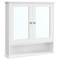 VASAGLE Bathroom Cabinet with Mirror, Wall Cabinet with 2 Mirrored Doors, Adjustable Shelf, Open Compartment, Wall-Mounted, 5.1 x 22.2 x 23 Inches, Dove Gray ULHC002G02