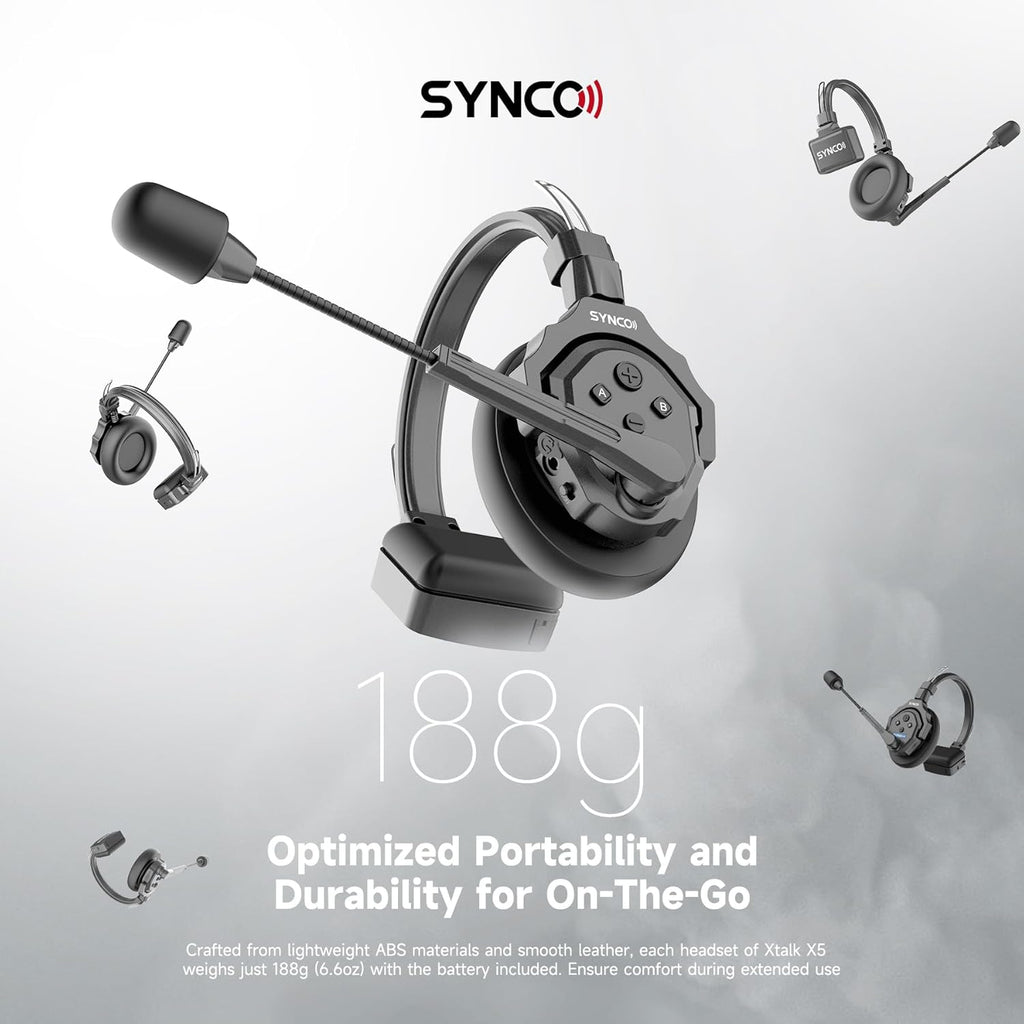 SYNCO XTalk X5 2.4GHz Wireless Headset Intercom System (5PCS) M3921