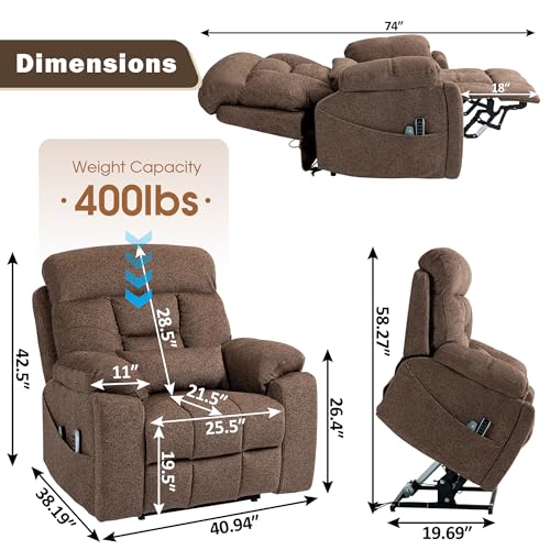 Power Lift Recliner Chair for Big Men with Heat and Massage W739905