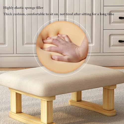 ZAJ Foot Stool Ottoman with Wooden U Shaped Legs for Bedroom S739197